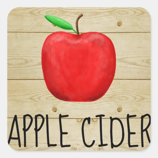 Apple Cider Red Apple Quadratischer Aufkleber (Vorderseite)