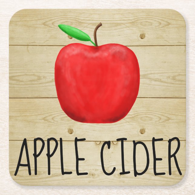Apple Cider Red Apple Rechteckiger Pappuntersetzer (Vorderseite)