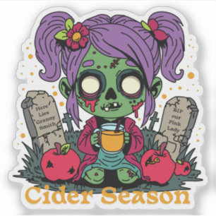 Apple Cider Season Zombie Aufkleber