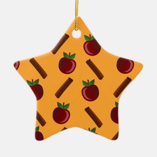Apple Cinnamon Muster Keramik Ornament (Vorne)