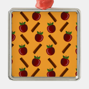 Apple Cinnamon Muster Ornament Aus Metall