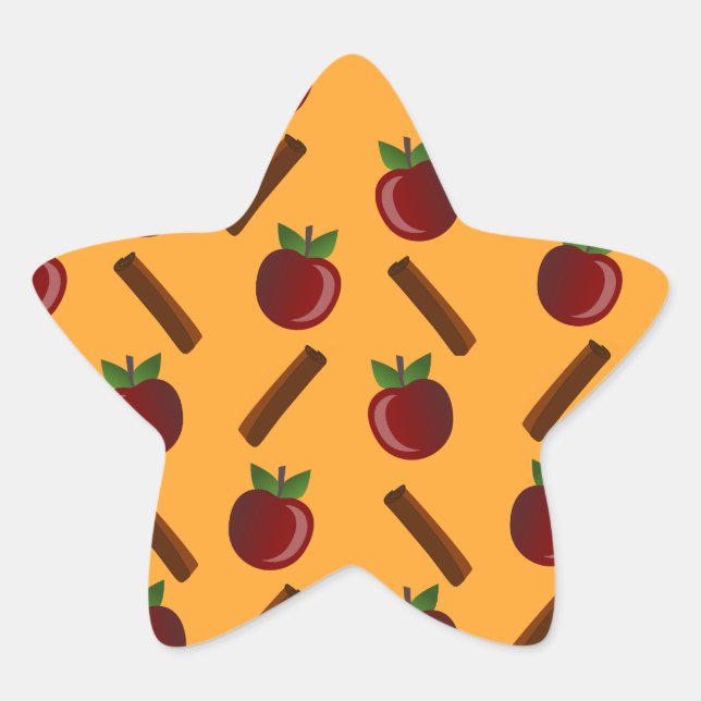 Apple Cinnamon Muster Stern-Aufkleber (Vorderseite)
