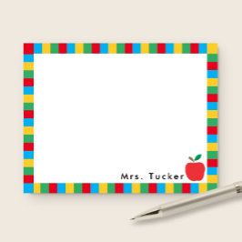 Apple & Colorful Blocks Niedlich Teacher Stationer Mitteilungskarte