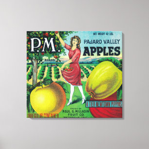Apple Crate LabelWatsonville, CA Leinwanddruck