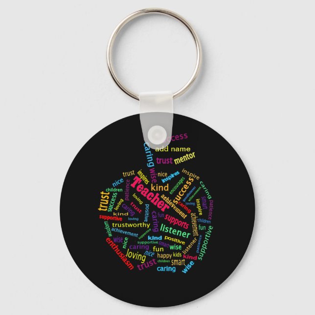 Apple Customize Add Teachers name auf Apple Leaf Schlüsselanhänger (Vorderseite)