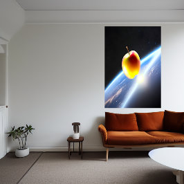Apple dans l'espace | AI Art Poster