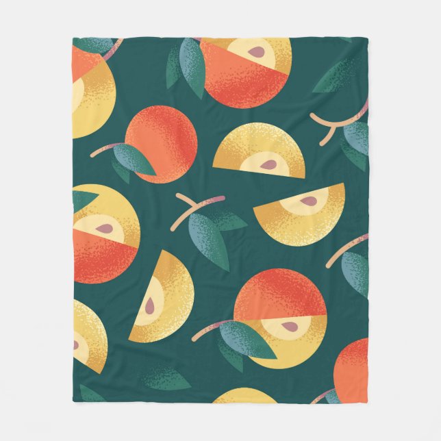 Apple Delight: Dunkelgrün nahtlos. Fleecedecke (Vorderseite)