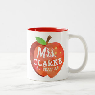 Apple des Lehrers   INDIVIDUELLE NAME Zweifarbige Tasse