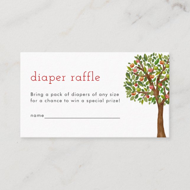 Apple Diaper Carte Raffle Apple de mon bébé oeil (Devant)