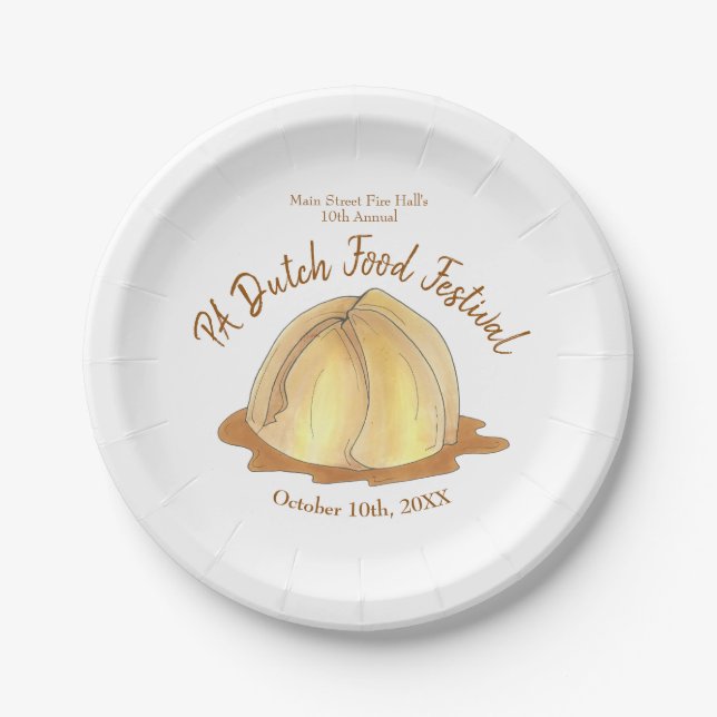 Apple Dumplings Amish Pennsylvania PA Dutch Food Pappteller (Vorderseite)