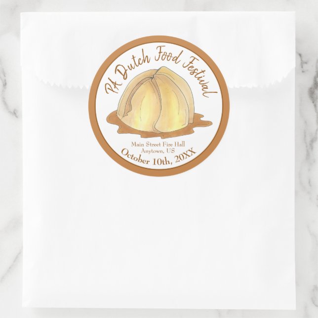 Apple Dumplings Amish Pennsylvania PA Dutch Food Runder Aufkleber (Tasche)