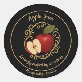 Apple Ember – Handgemachtes Marmeladen Runder Aufkleber