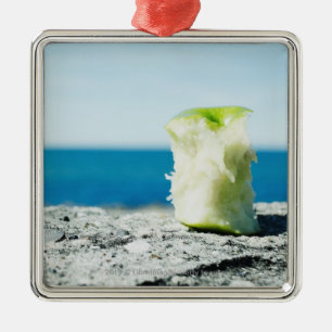 Apple entkernen im Schmutz Silbernes Ornament