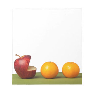 Apple essen Orange Notizblock