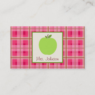 Apple et cartes de visite verts de professeur de