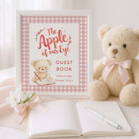 Apple Eye Gingham Sign Guest Book Baby Shower