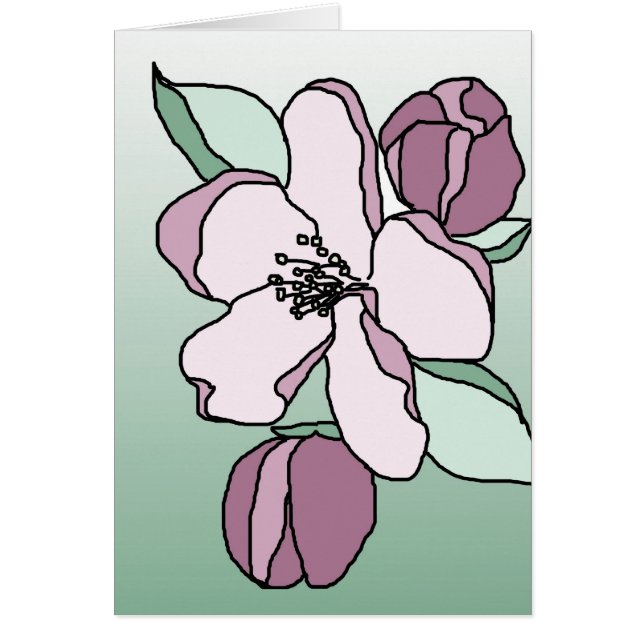 Apple fleurissent carte de croquis (Devant)