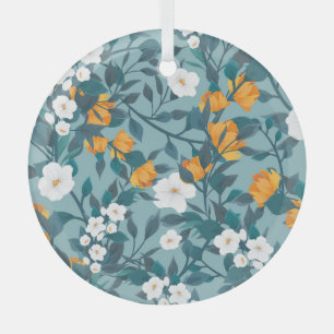 Apple Floral: Blühendes Mustermotiv. Ornament Aus Glas