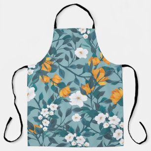 Apple Floral: Blühendes Mustermotiv. Schürze
