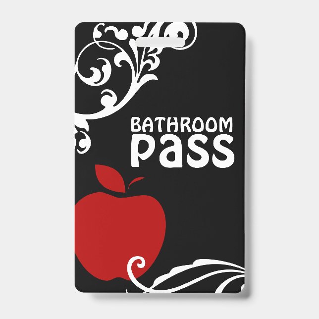 Apple Flouris Klassenzimmer Bad Pass für Lehrer Ausweis (Vorderseite)