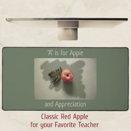Apple for Teacher Apprecision Fotografy Green Schreibtischunterlage