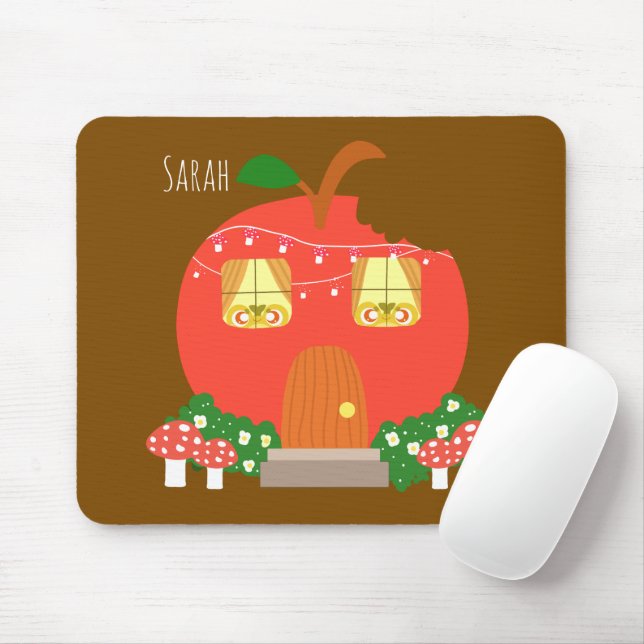 Apple Fruit Frog House Mousepad (Mit Mouse)