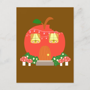 Apple Fruit Frog House Postkarte