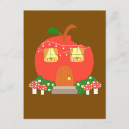Apple Fruit Frog House Postkarte
