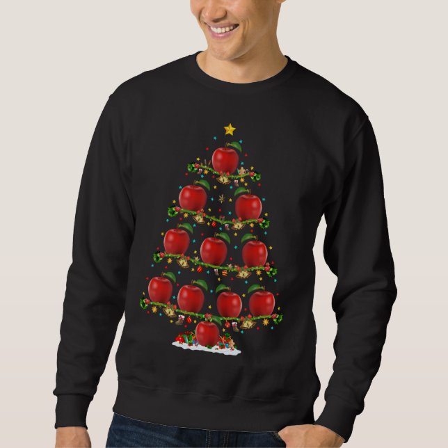 Apple Fruit Lover Lights Xmas Santa Apple Christma Sweatshirt (Vorderseite)
