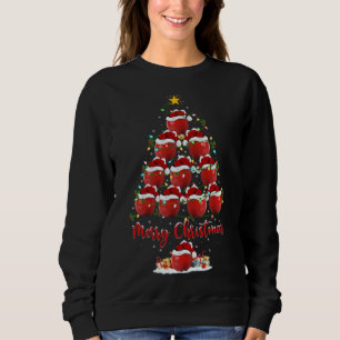 Apple Fruit Lover Xmas Matching Santa Apple Christ Sweatshirt