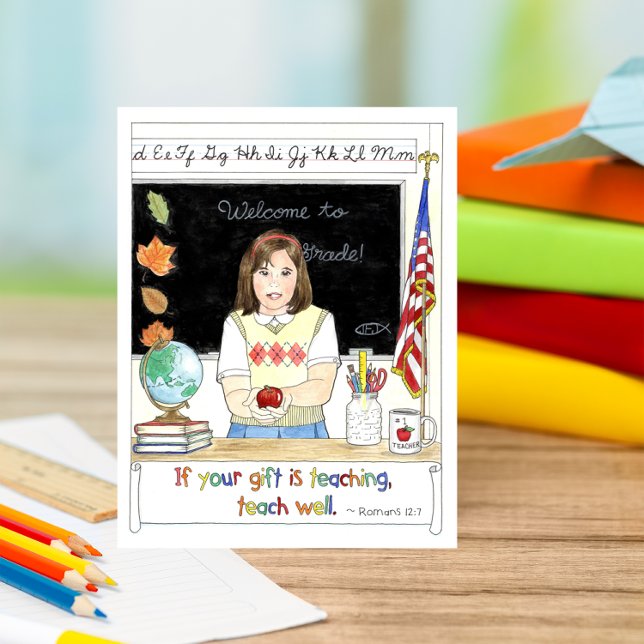 Apple für den Lehrer Inspiration Postkarte (Von Creator hochgeladen)