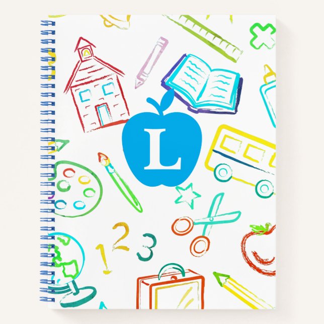Apple für die Lehrer Monogram Spiral Notebook Notizbuch (Vorderseite)