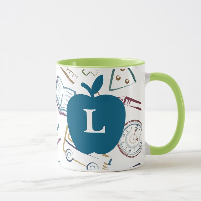Apple für die Teacher Custom Monogram Tasse (Rechts)