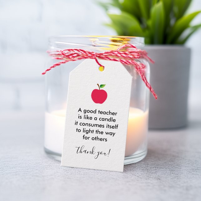 Apple Good Teachers Vielen Dank für Ihre Anerkennu Geschenkanhänger (Apple Good Teachers Thank You Appreciation Gift Tags)