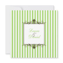 Apple Green, Brown, White Stripes Scrolls laden ei