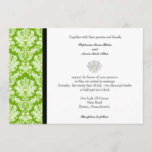 Apple Green Classic Damask Einladung