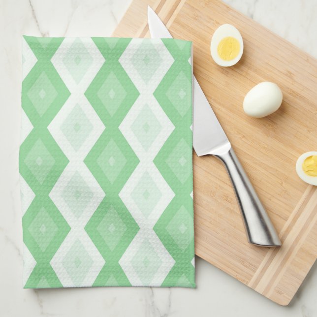 Apple green diamond pattern geschirrtuch (Viertel Falte)
