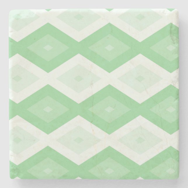 Apple green diamond pattern steinuntersetzer (Vorderseite)