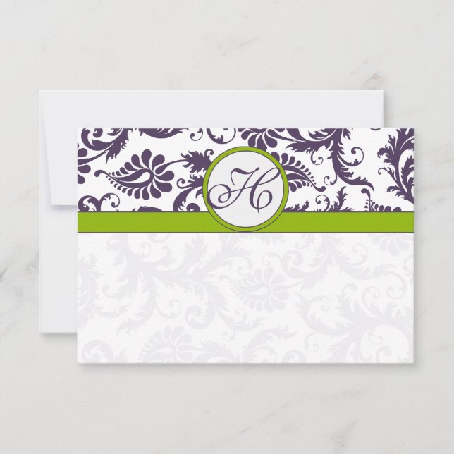 Apple Green Lapis Lila Response Card RSVP Karte (Vorderseite)
