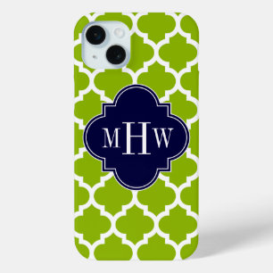 Apple Green mit marokkanischer #5 Navy 3 Initial M Case-Mate iPhone Hülle