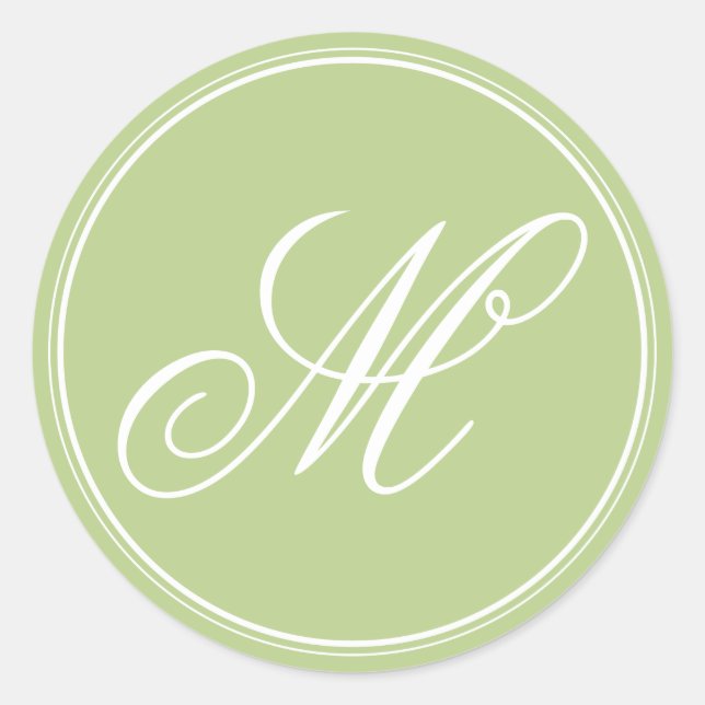 Apple Green Monogram Stickers (Vorderseite)