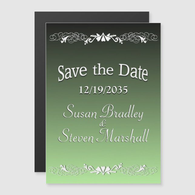 Apple Green Save the Date Magneteinladung (Vorne/Hinten)