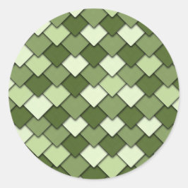 Apple Green Square und Diamond Pattern Runder Aufkleber