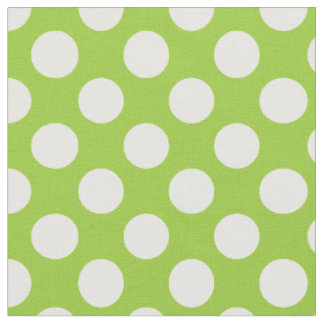 Apple Green und White Polka Dots Stoff