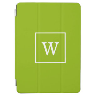 Apple Green White Gerahmt Initial Monogram iPad Air Hülle