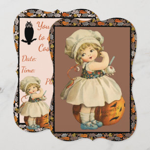 Apple Halloween-Einladung für Girl Carving