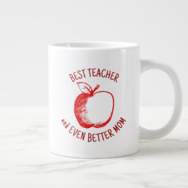 Apple Hand Drawn | Beste Mama für Lehrer Jumbo-Tasse