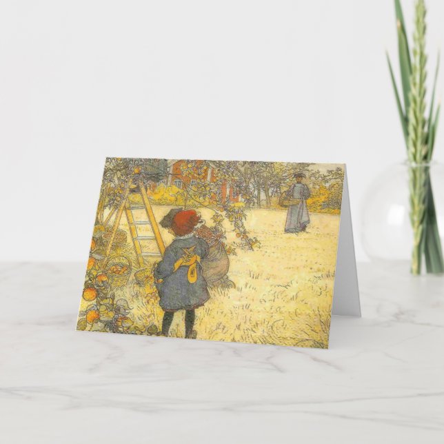 Apple Harvest von Carl Larsson, Schweden Karte (Vorderseite)