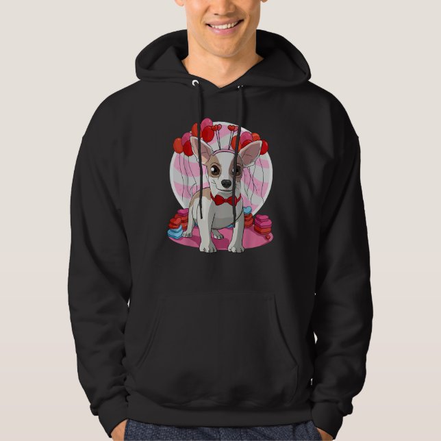 Apple Head Chihuahua Heart Valentine Day Decor Hoodie (Vorderseite)