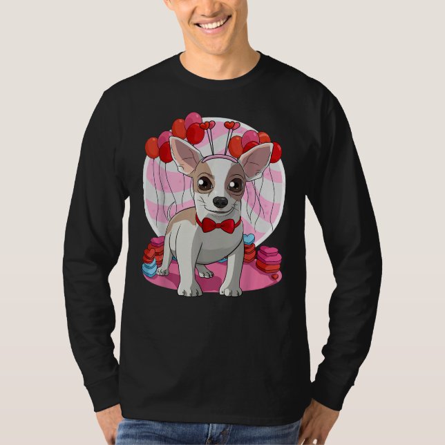 Apple Head Chihuahua Heart Valentine Day Decor T-Shirt (Vorderseite)